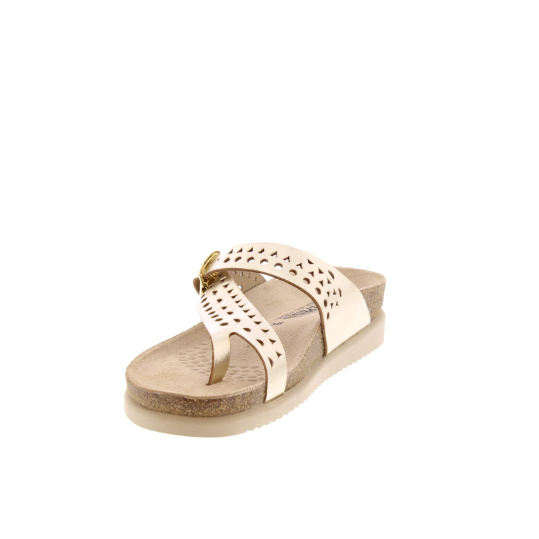 Mephisto thong slippers gold 3