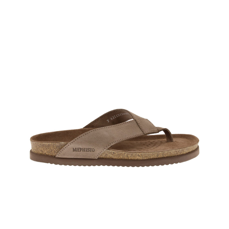 Mephisto thong slippers taupe 1